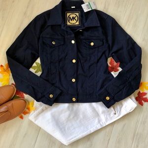 L Michael Kor’s Navy W/ Gold Buttons Denim Jacket